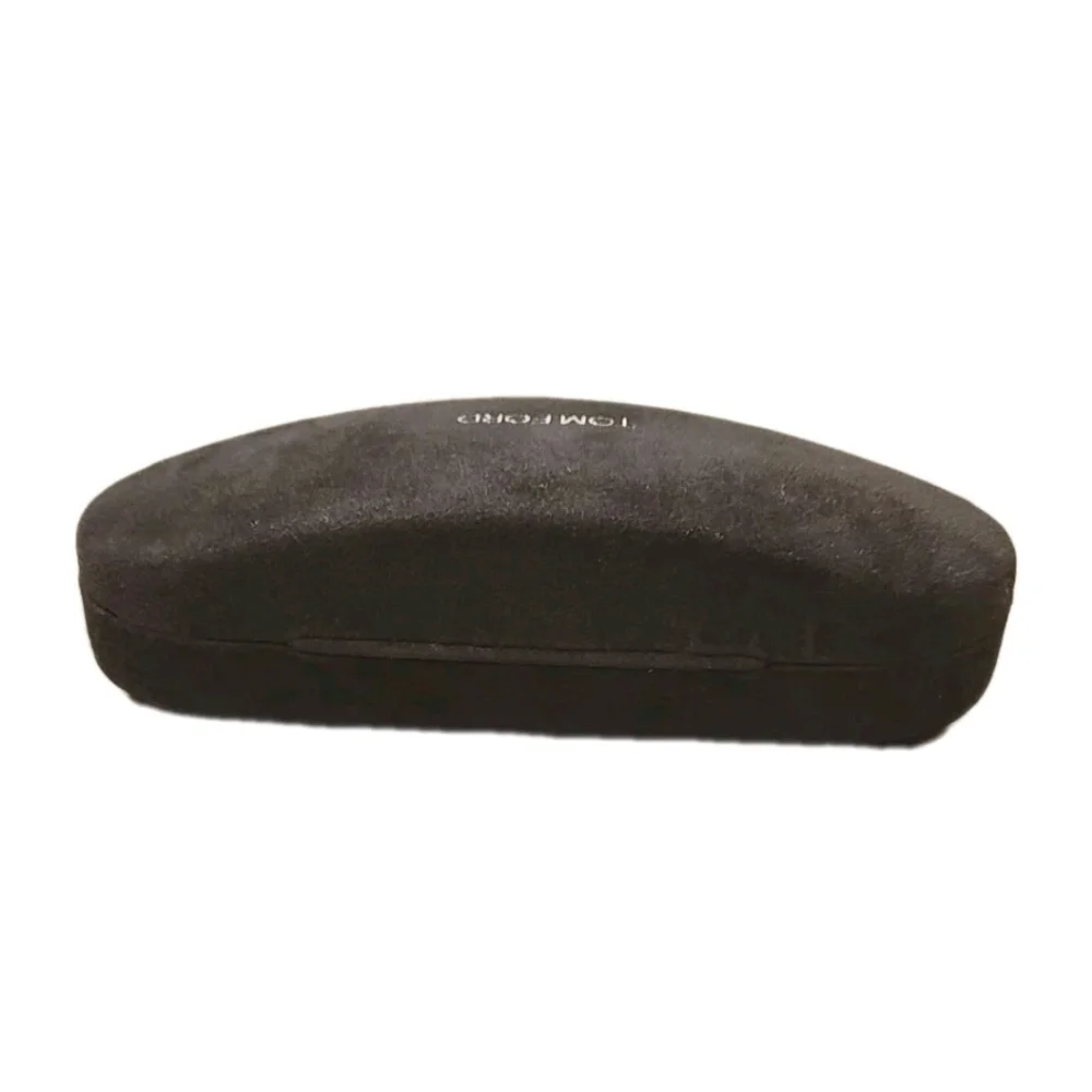 Tom Ford Sunglasses Eyeglass Brown Velvet Clam Shell Case Travel Vacation Preppy